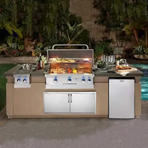 AAmerican Outdoor Grill 30 Inch Built-In Stainless Steel Gas Grill with Rotisserie Backburner