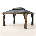 Hardtop Gazebo Built to Withstand Weather, 12x14 Aluminum Frame, Galvanized Steel Roof, Mosquito Net